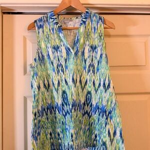 Chico's Blue and Green Sleeveless Top